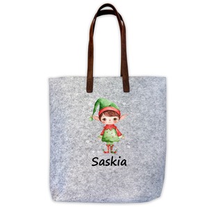 Unikatolo personalisierte Filztasche Wichtel Mädchen mit Wunschtext