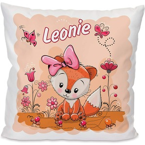 Unikatolo Kissen Motiv Fuchs - Mädchen mit Name personalisiert