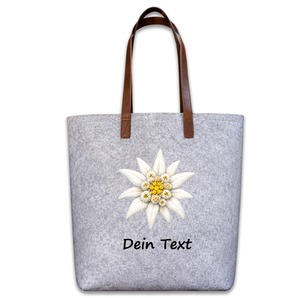 Unikatolo personalisierte Filztasche Edelweiß mit Wunschtext