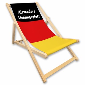 Unikatolo Liegestuhl Deutschland Flagge mit Name personalisiert