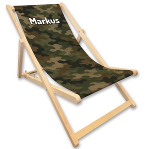 Unikatolo Campingstuhl mit Name personalisiert Camouflage Tarnmuster