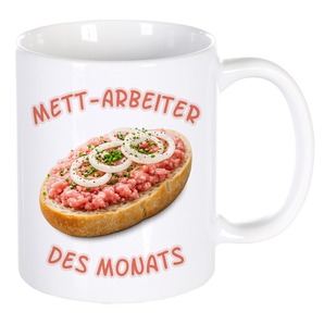 Unikatolo lustige Tasse Mettarbeiter des Monats weiß
